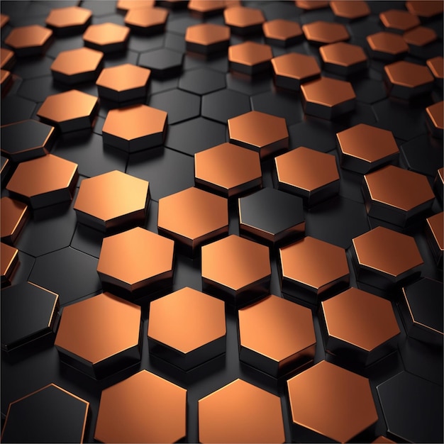 Resumen hexagonal en forma de naranja y oscuro
