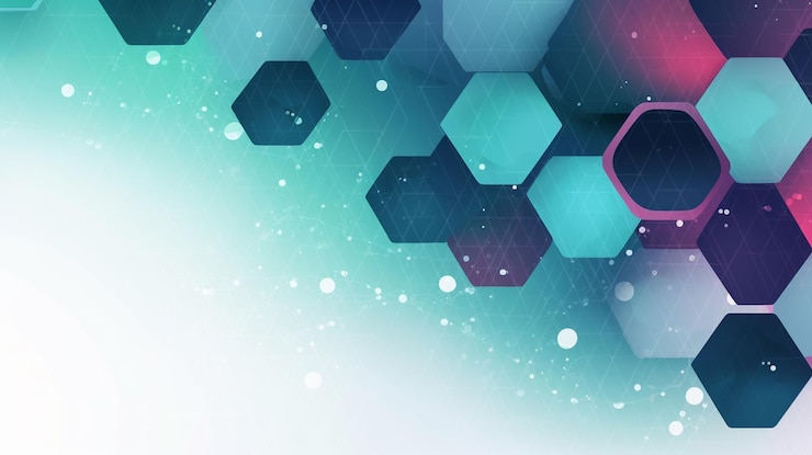 Foto resumen hexágono fondo tecnología y ciencia concepto generativo ai