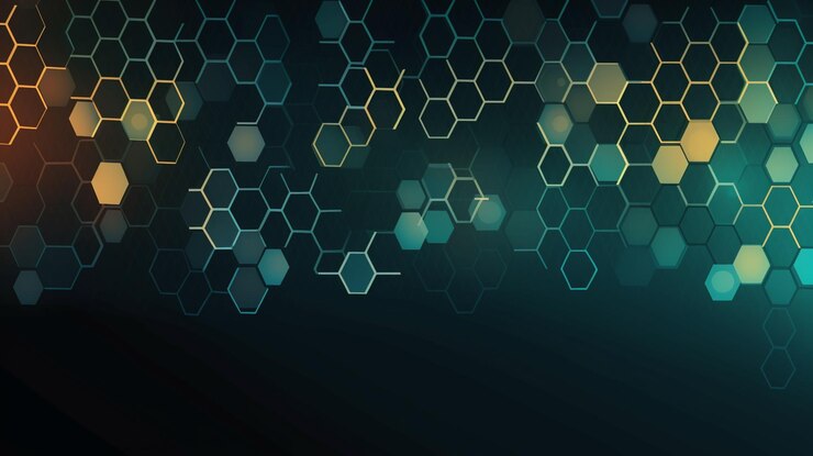 Resumen hexágono fondo Tecnología y ciencia concepto generativo ai