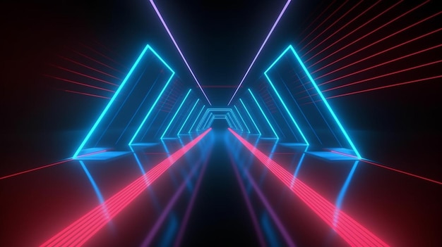 Resumen con ilustración de luces de neón