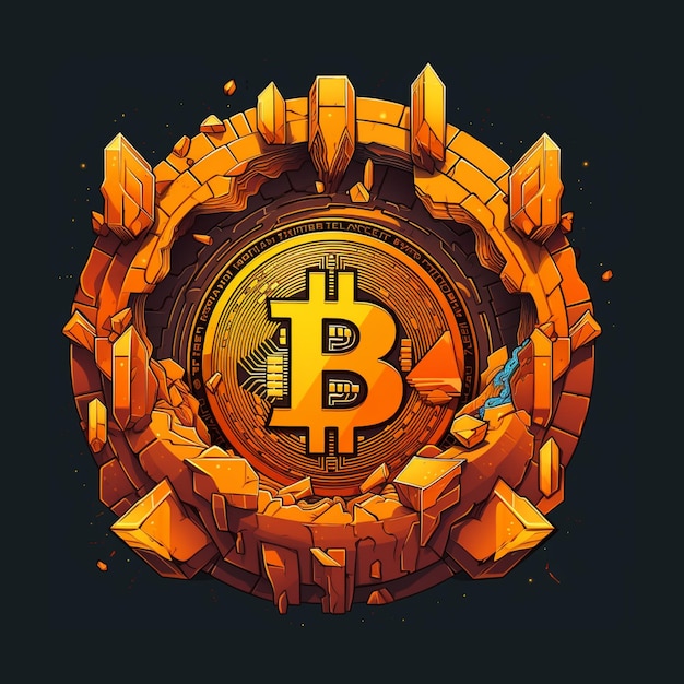 Resumen de la ilustración vectorial de las criptomonedas bitcoin