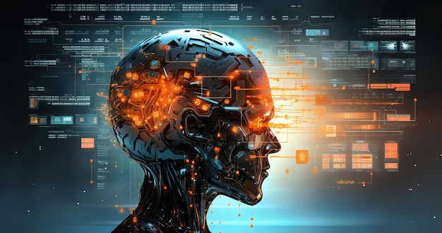 Resumen Inteligencia artificial Tecnología web fondo Concepto virtual