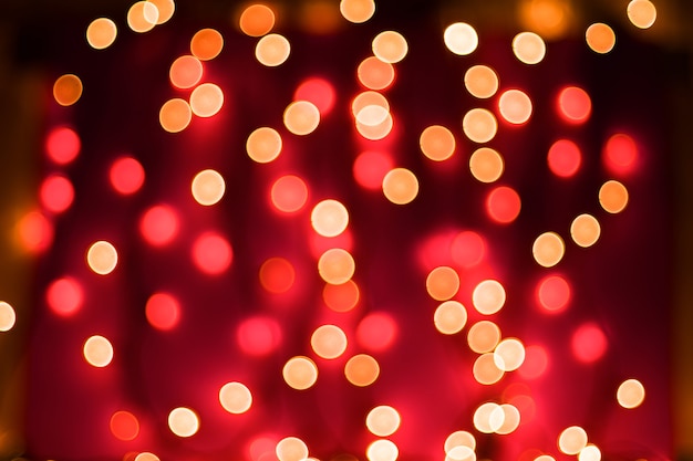 Resumen luces bokeh borrosa en rojo