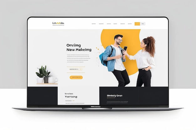 Foto resumen marketing digital diseño de página de inicio de sitios web minimalistas creativos diseño de páginas de aterrizaje