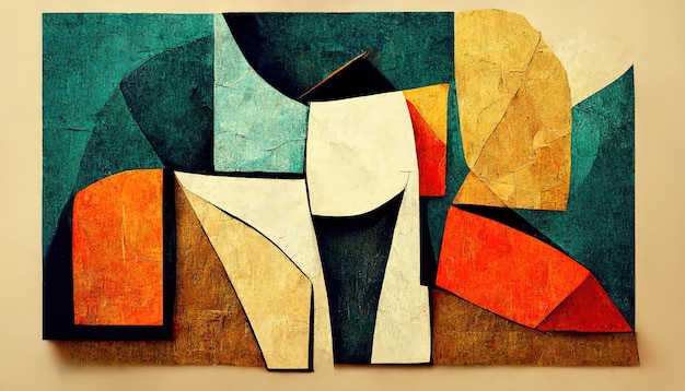 Resumen minimalismo contemporáneo cubismo arte abstracción estilo ilustración