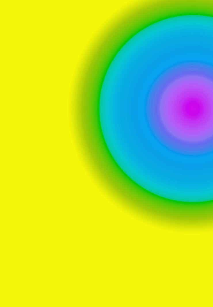 Foto resumen multicapas de semicírculo colorido sobre fondo amarillo