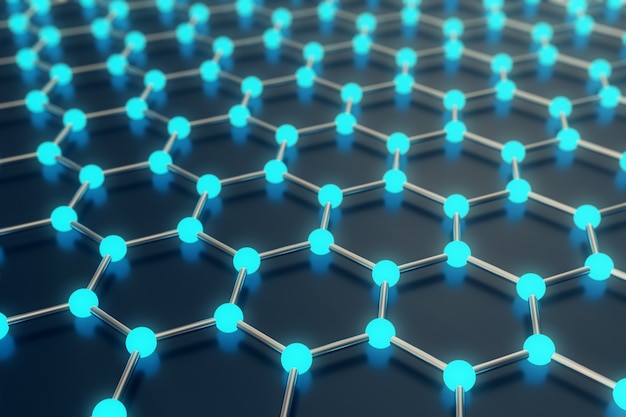 Resumen de nanotecnología hexagonal forma geométrica primer plano