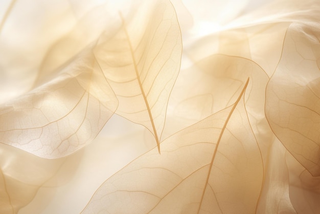 Foto resumen de la naturaleza de los pétalos de las flores hojas transparentes beige con textura natural
