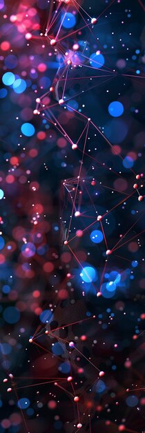 Resumen de los nodos y conexiones de datos digitales conectados que parpadean