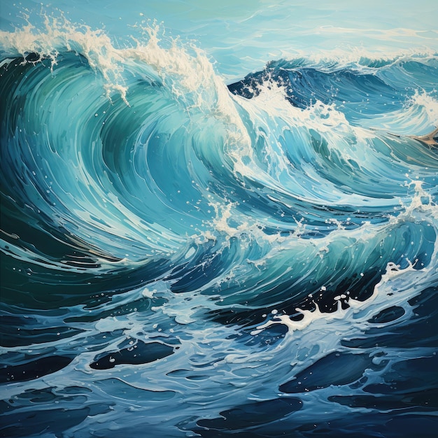 resumen ondas ilustración pigmento pincelada pintura al óleo arte