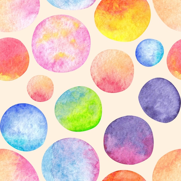 Resumen de patrones sin fisuras de círculos de colores Estampado de arco iris para el diseño Papel de envolver scrapbooking cubierta de fiesta infantil impresión de postales