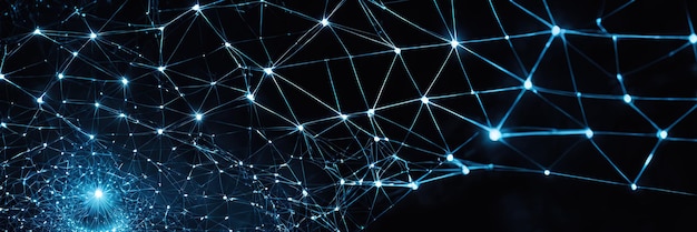 Resumen plexo azul formas geométricas conexión y concepto web comunicación digital y tecnología