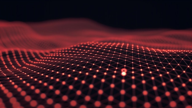 Resumen rojo Fondo de la tecnología de puntos digitales