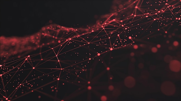Resumen rojo Fondo de la tecnología de puntos digitales