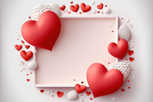 Resumen Tarjeta de felicitación del día de San Valentín Mockup Banner de amor creativo Ilustración digital AI
