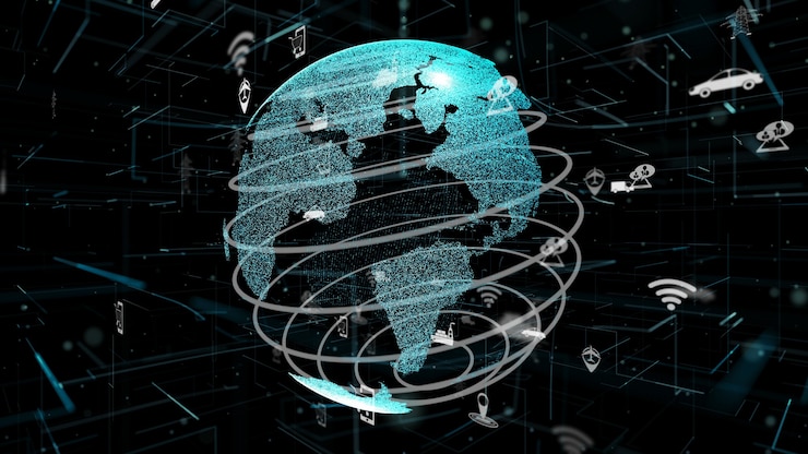 Foto resumen de tecnología de transporte inteligente digital