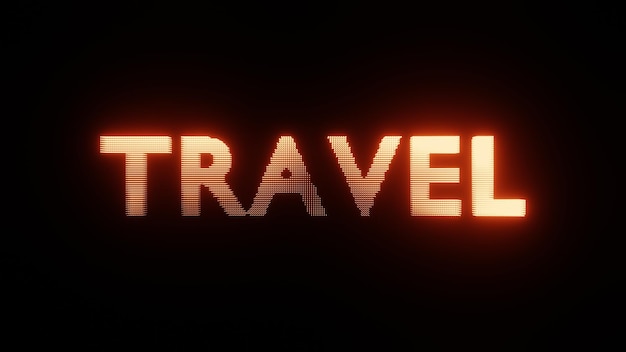 Resumen Texto brillante Viaje Tipografía digital ardiente