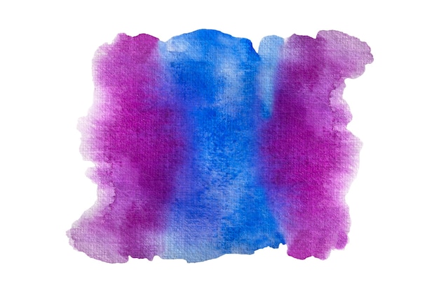 Resumen textura acuarela azul y violeta sobre fondo blanco.