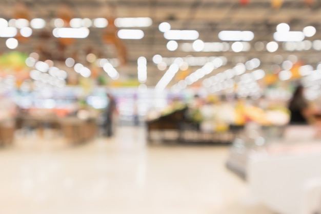 Resumen de la tienda de abarrotes de supermercado borrosa fondo desenfocado con luz bokeh