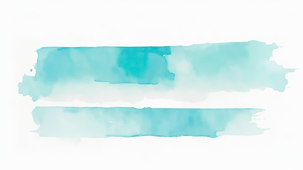 Resumo Aquarela Cyan Pincel de traço em fundo branco