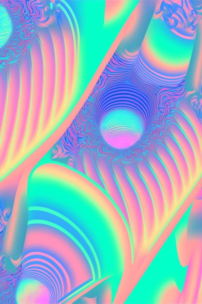 Resumo de arte generativa ai iridescente arco-íris psicodélico redemoinho trippy