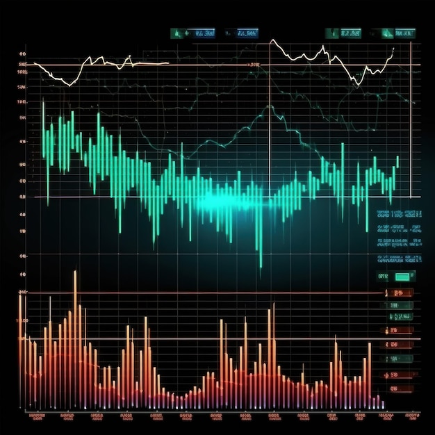 Resumo de brilho futurista no conceito de interface cibernética virtual head up Inovação futurista de fundo de néon em fundo de fundo IA generativa