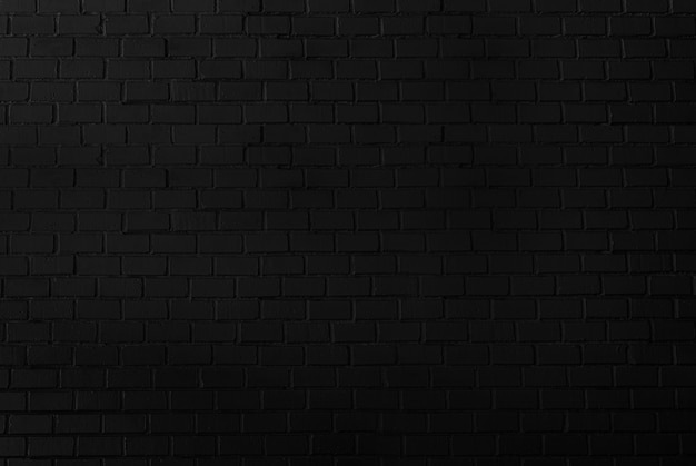 Foto resumo de fundo preto panorâmico de parede de tijolo e pano de fundo preto, espaço de cópia em branco.