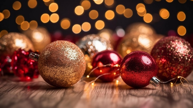 Resumo de natal e luz de bokeh