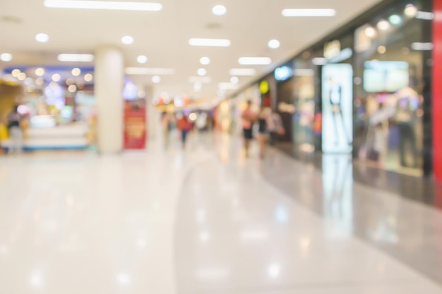 Resumo desfocar o fundo desfocado do interior do shopping moderno