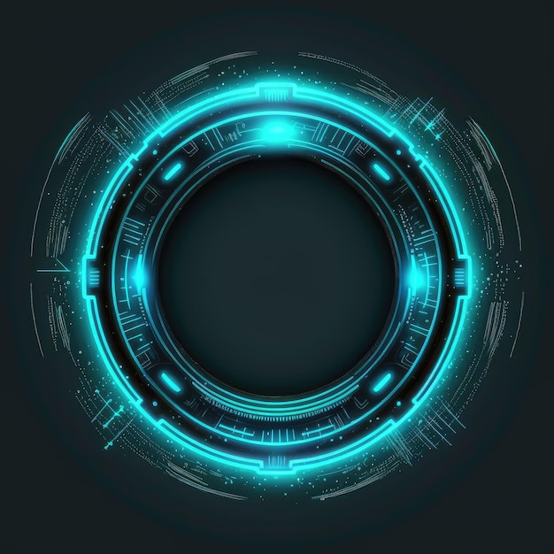 Resumo do círculo futurista de ficção científica brilhante no conceito cibernético HUD headup