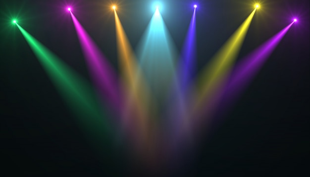 Resumo do palco vazio com luzes coloridas