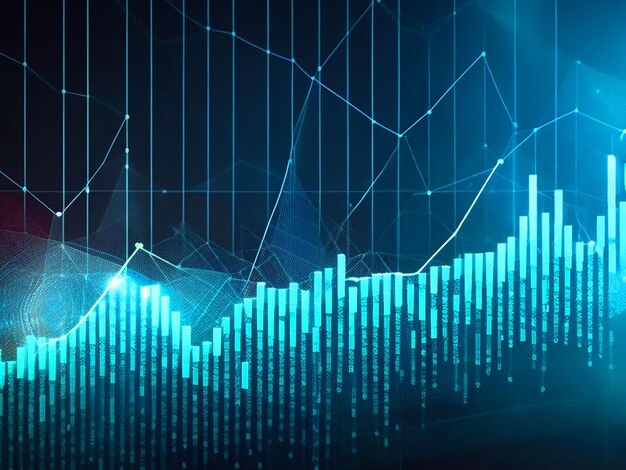 Resumo Gráfico financeiro em crescimento Fonte de movimento