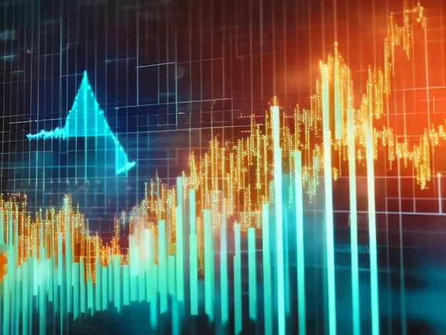 Resumo Gráfico financeiro em crescimento Fonte de movimento