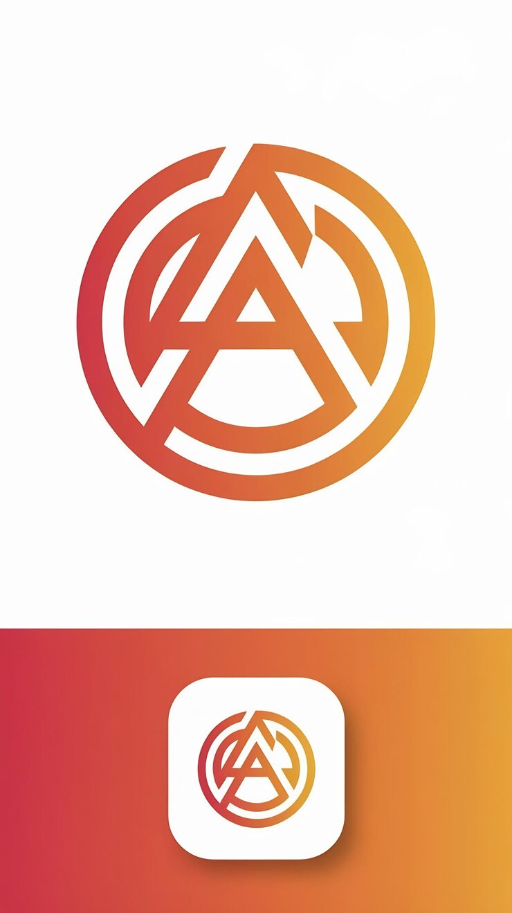 Foto resumo uma letra logotipo forma de círculo sinal da empresa em camadas ícone redondo design vetorial de logotipo de moda