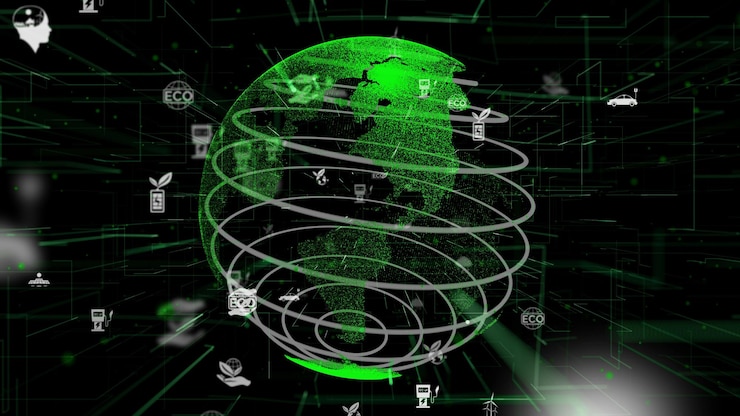Foto resumo verde de tecnologia amigável ao meio ambiente