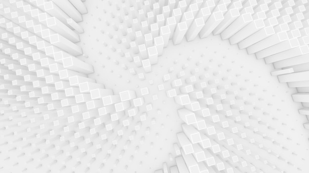 Foto retângulo de blocos cúbicos 3d com ilustração de renderização em perspectiva