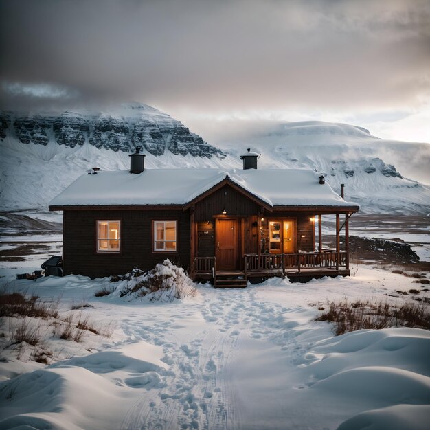 Retiro de invierno islandés Brown Mountain Cottage