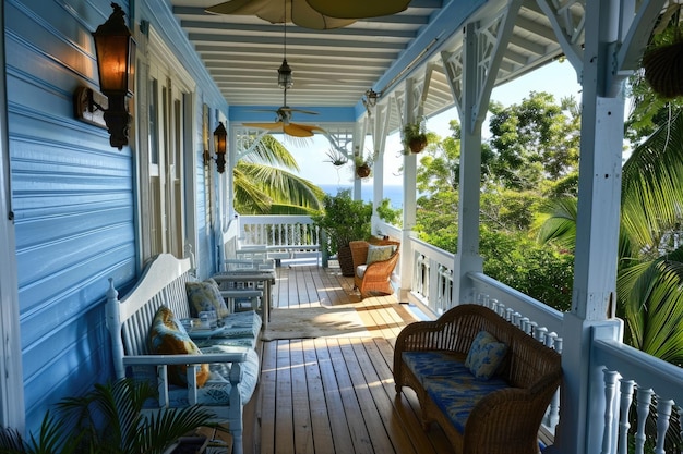 Retiro junto al mar Casa costera de lujo con balcón y vibraciones tropicales