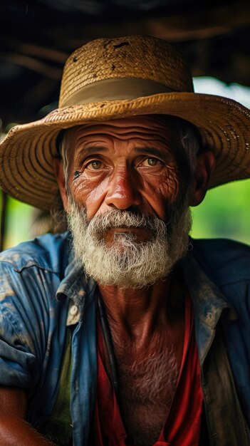 Retratando moradores locais em uma comunidade sustentável envolvendo-se em práticas diárias como a agricultura orgânica