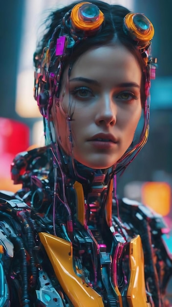 Foto retrato en 3d de una venus con efecto de glitch estilo cyberpunk imagen conceptual de inteligencia artificial