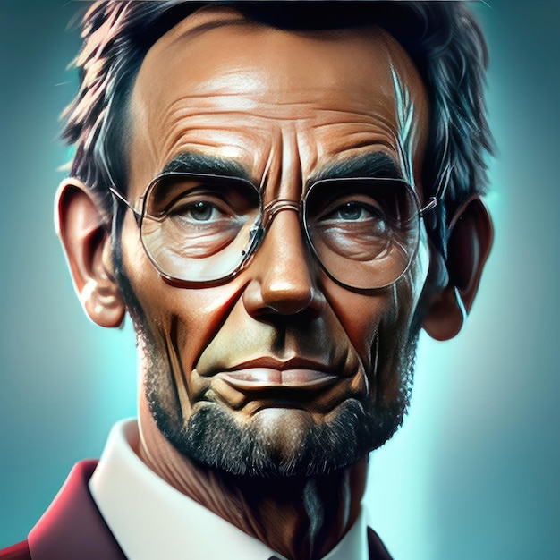 Retrato de Abraham Lincoln IA generativa