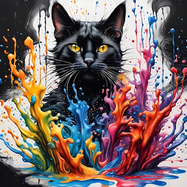 retrato abstracto de gato