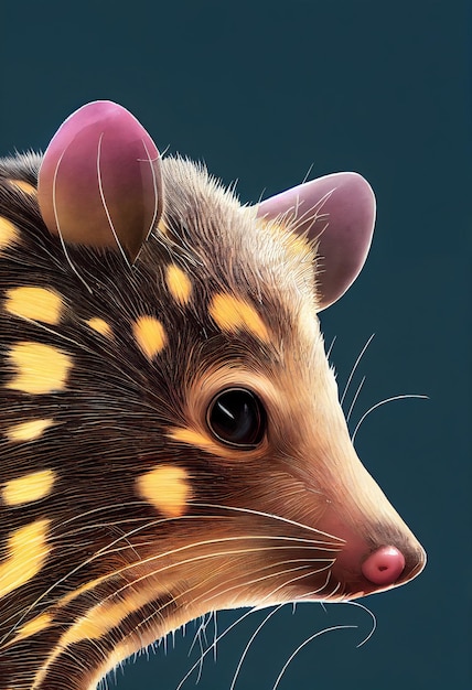 Retrato de acuarela de lindo tigre quoll animal terrestre australiano