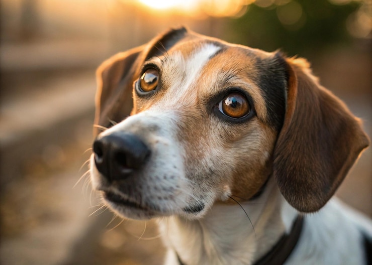 El retrato del adorable Beagle