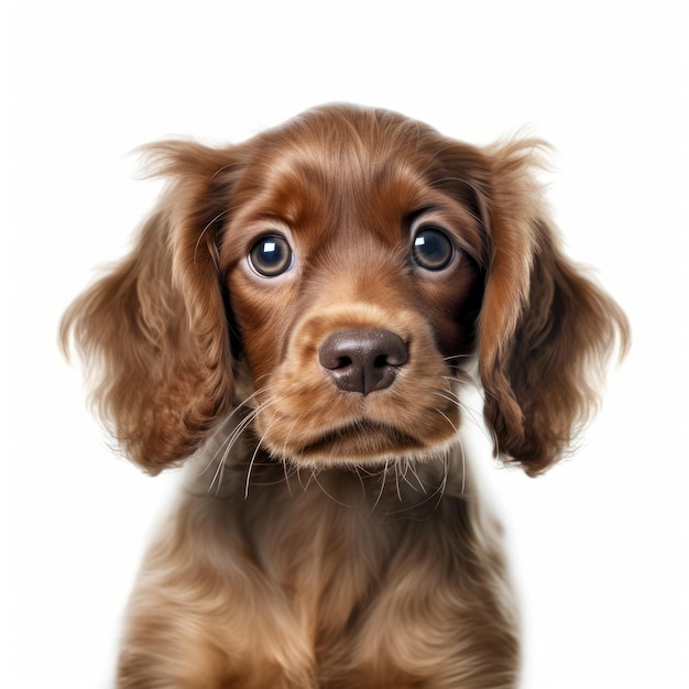 Retrato adorável de um filhote de cachorro Cocker Spaniel gerado por IA