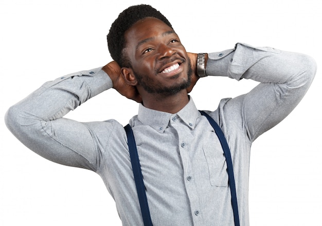 Retrato afroamericano joven feliz