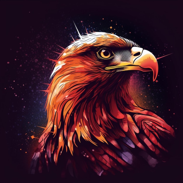 Retrato de un águila, diseño de ilustraciones vectoriales