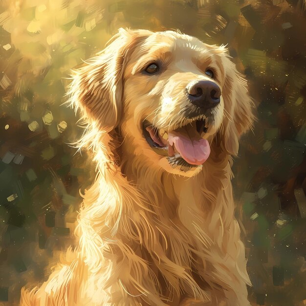 retrato alegre del golden retriever