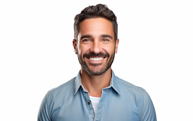 El retrato alegre de un hombre sonriente