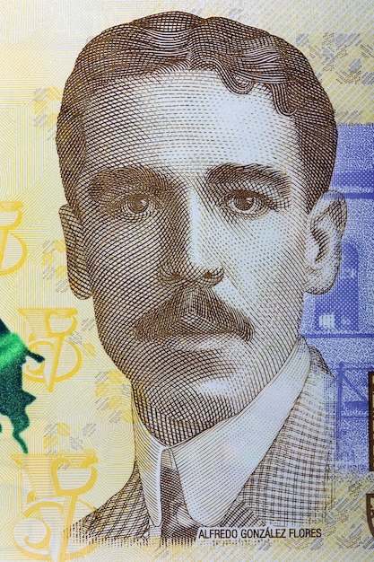 Retrato de Alfredo González Flores de billetes de Costa Rica